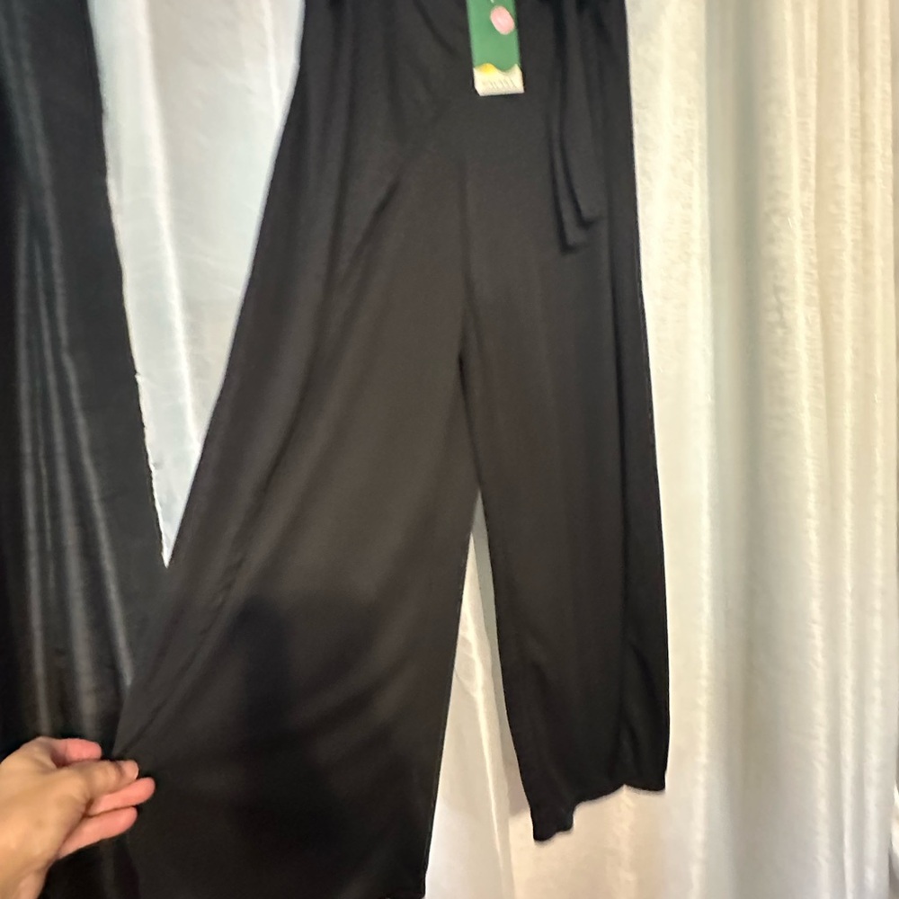 Elegant Black Women's Pants with Tie - Picture 4 of 8